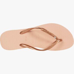 Havaianas Slim Crystal SW II Flip Flop Sandal Women's Shoes Ballet Rose US 9/10